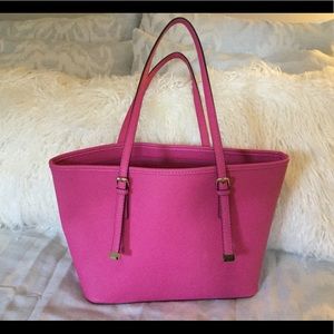 Aldo saffiano pink zippers tote